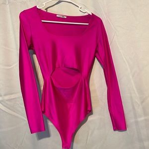 Fashion nova hot pink body suit